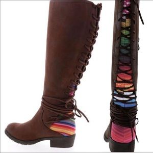 Volatile - Back Lace-Up Multi Colored Boot